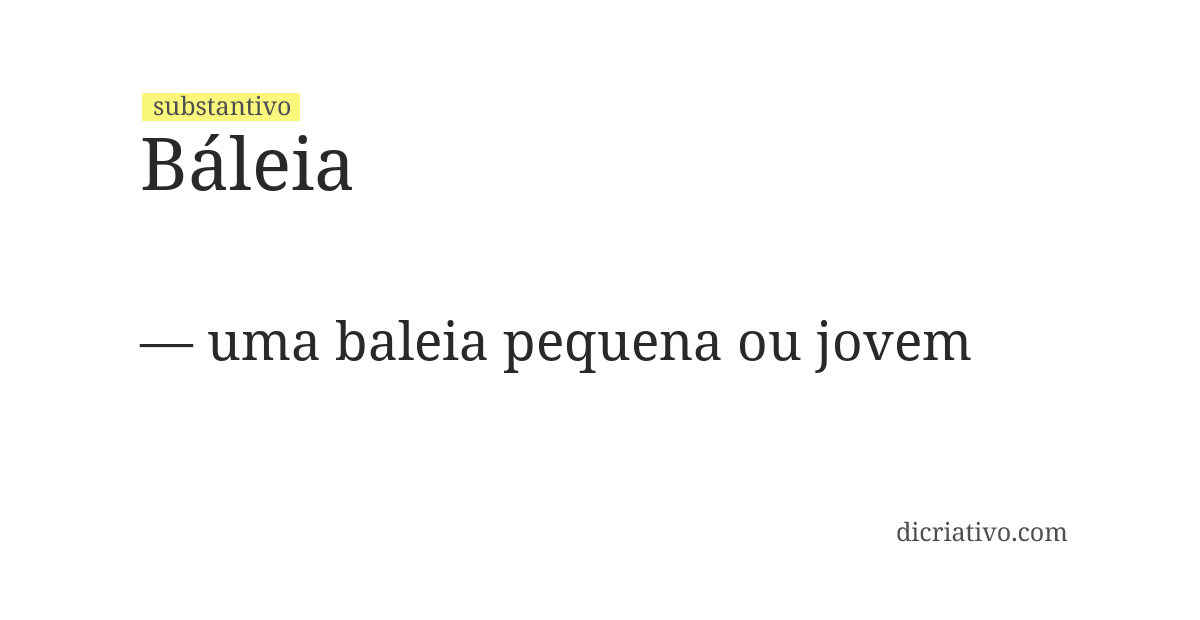 Significado de báleia