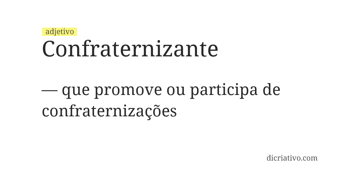 Significado de confraternizante