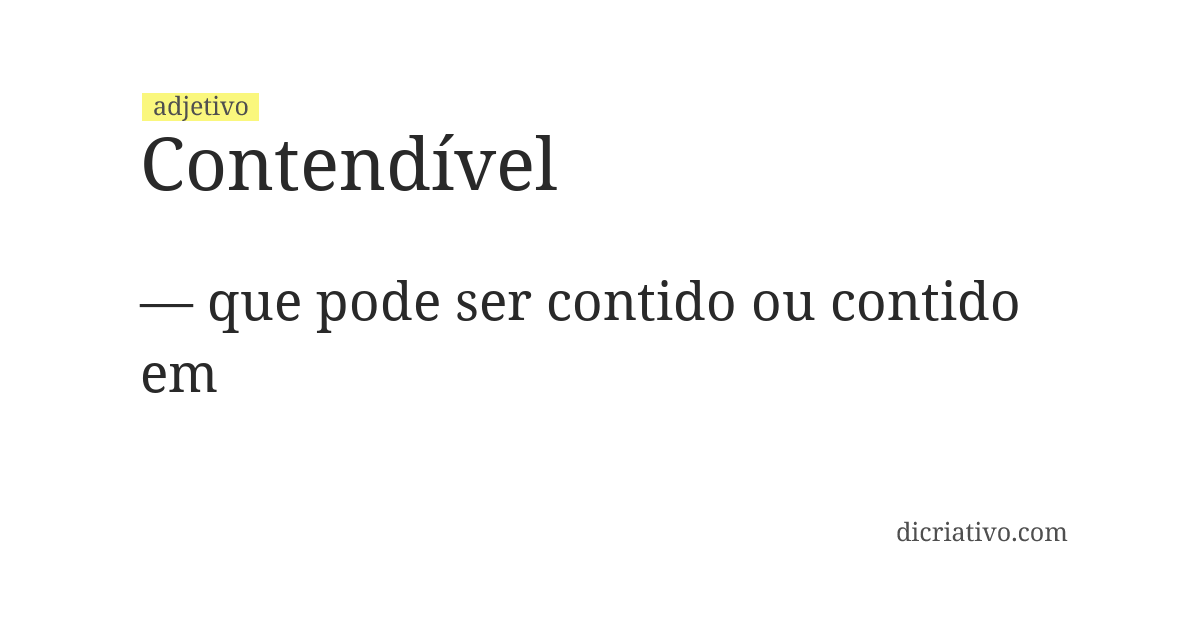 Significado de contendível