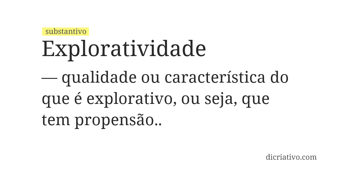 Significado de exploratividade