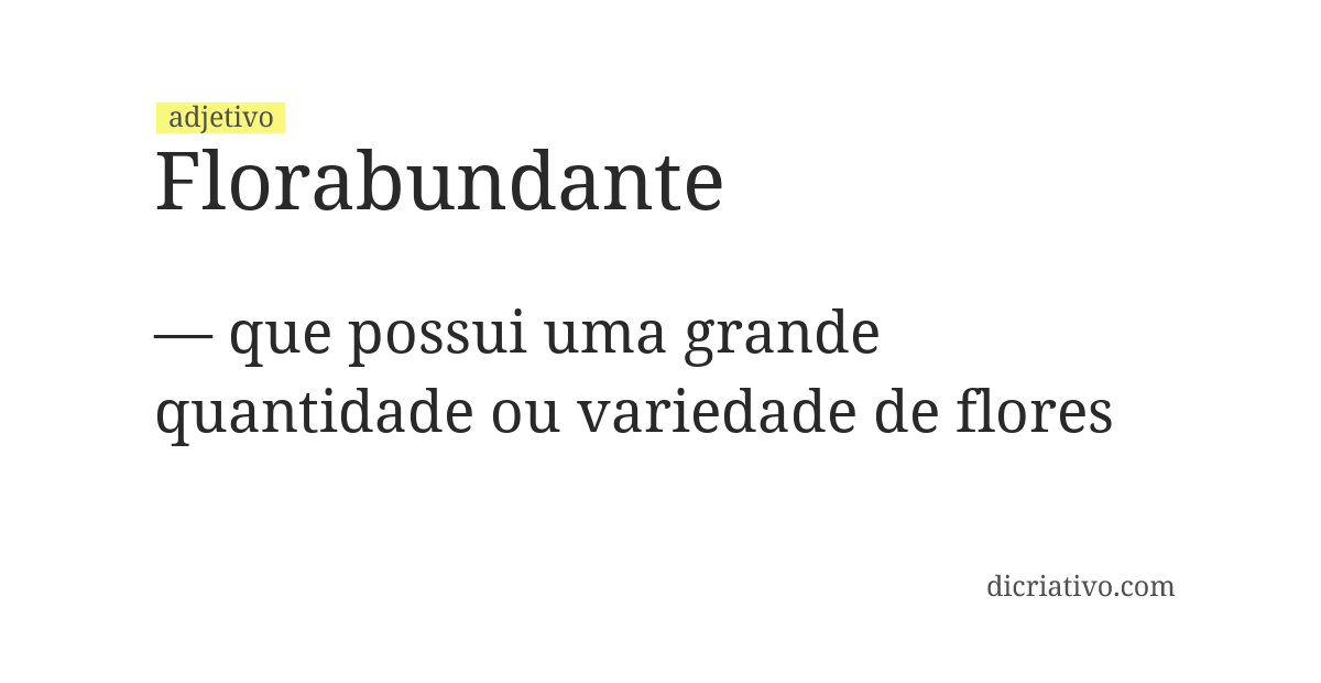 Significado de florabundante