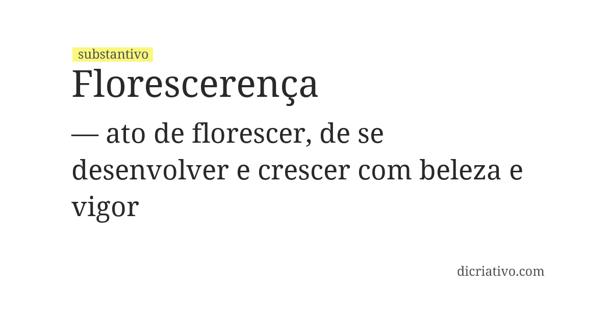Significado de florescerença