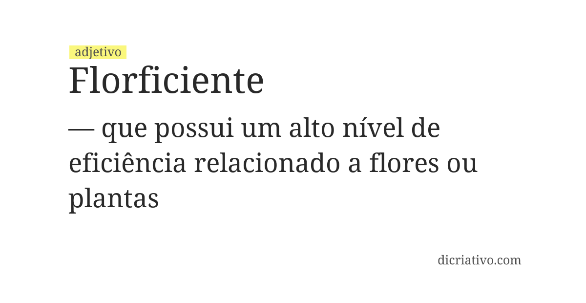 Significado de florficiente