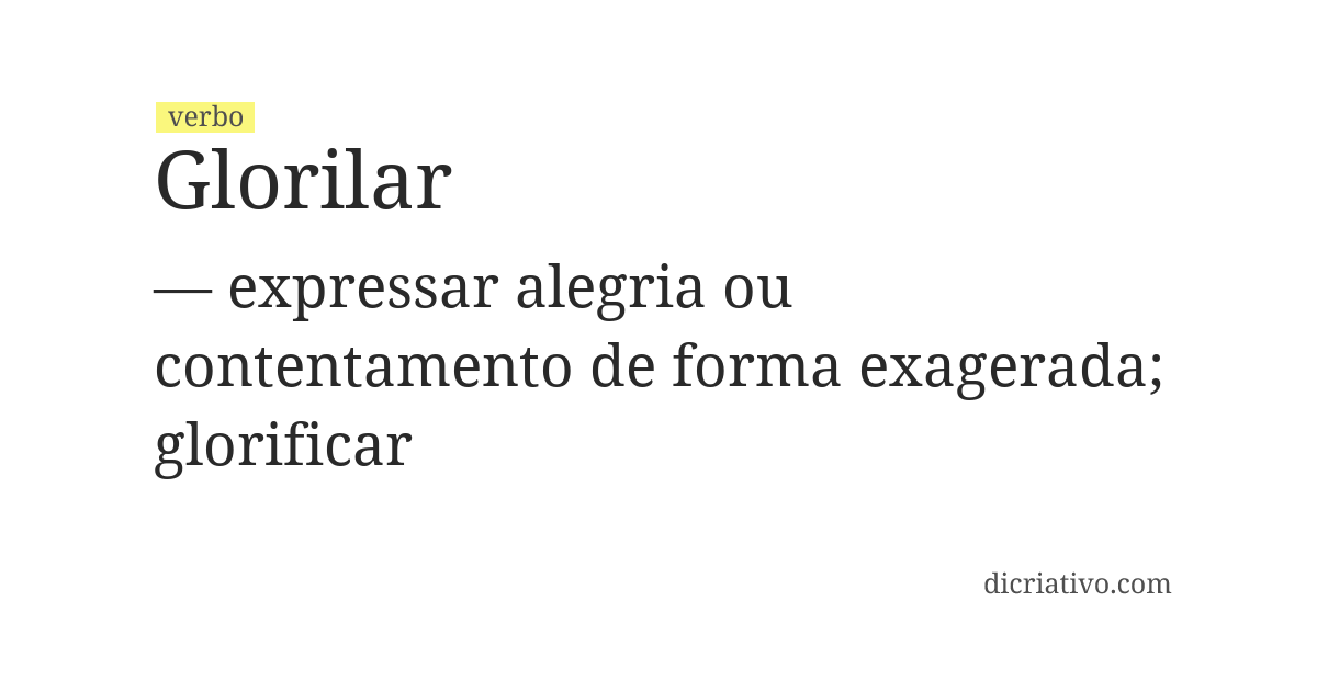 Significado de glorilar