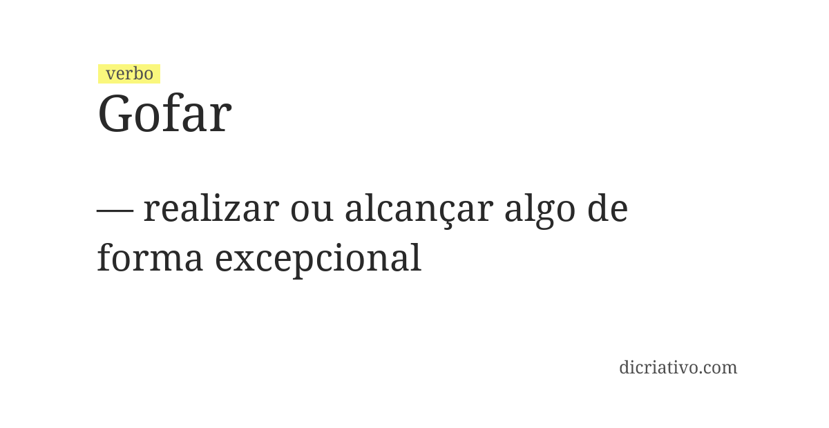 Significado de gofar