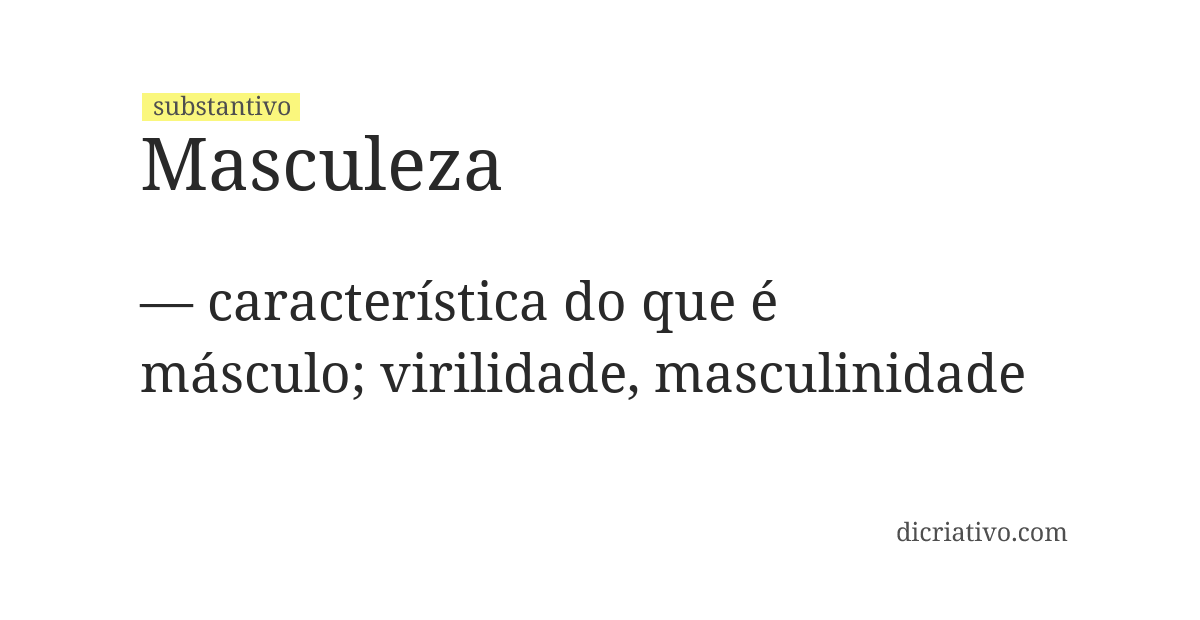 Significado de masculeza