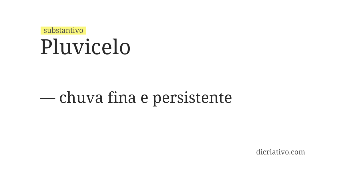 Significado de pluvicelo