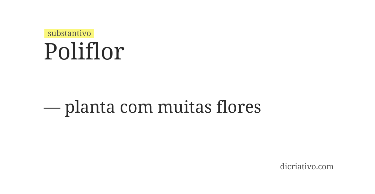 Significado de poliflor