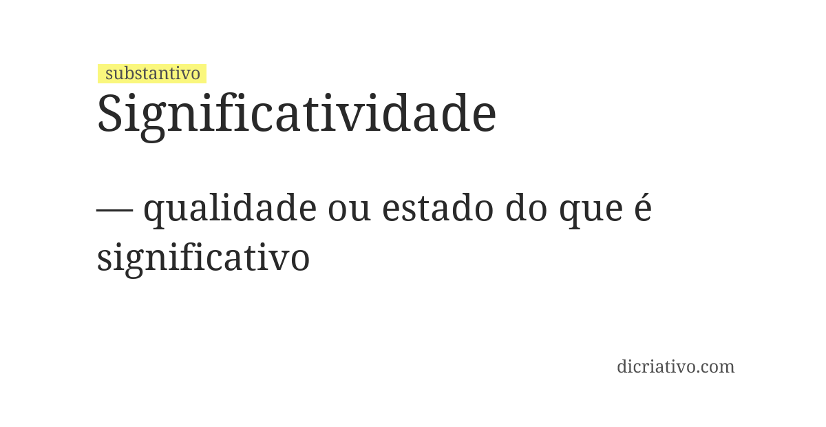 Significado de significatividade