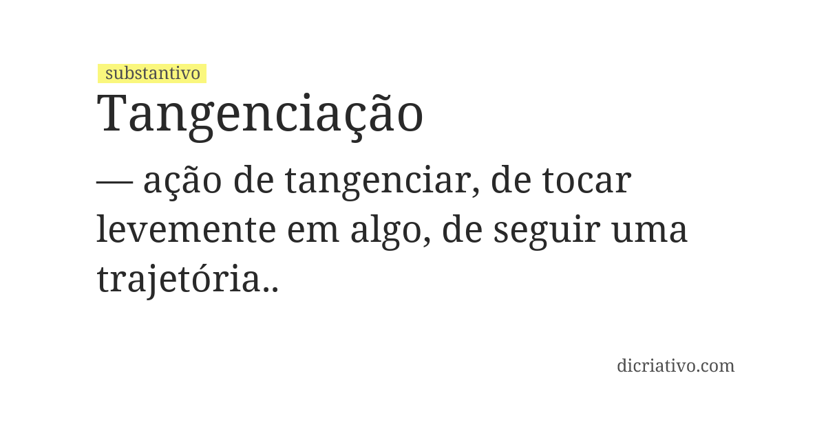 Significado de tangenciação