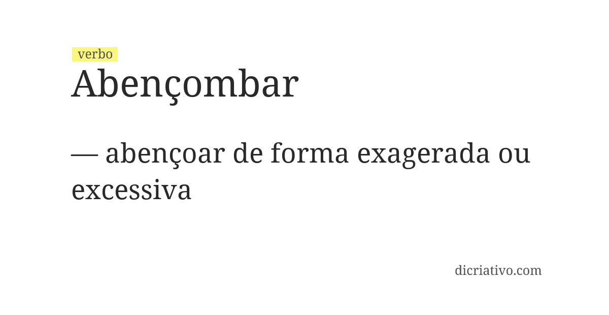 Significado de abençombar
