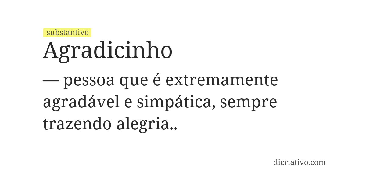 Significado de agradicinho