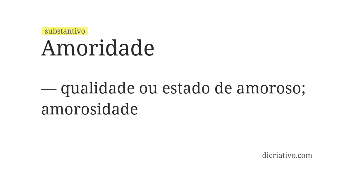 Significado de amoridade