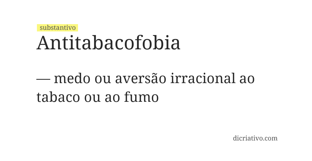 Significado de antitabacofobia