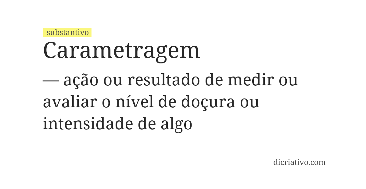 Significado de carametragem