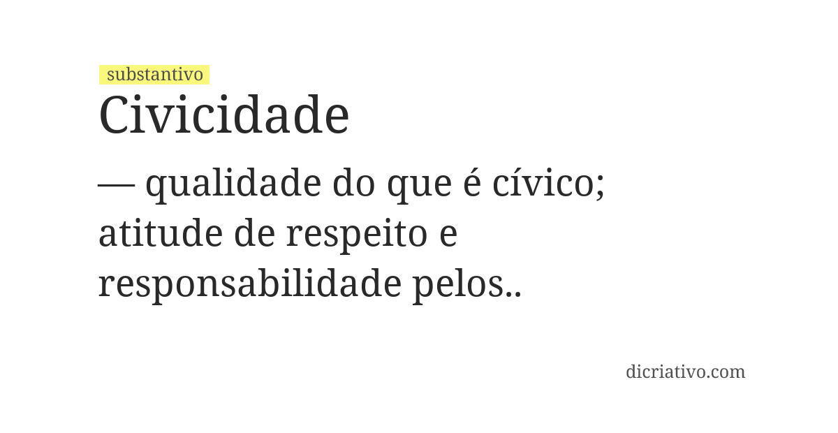 Significado de civicidade