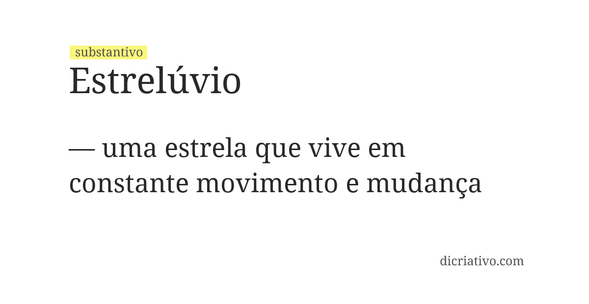 Significado de estrelúvio