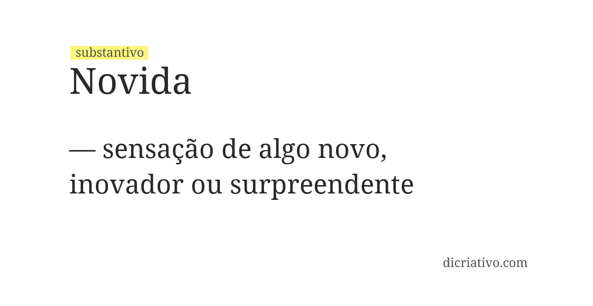 Significado de novida