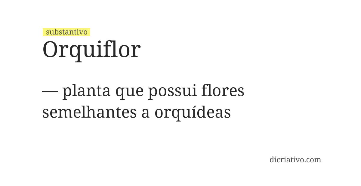 Significado de orquiflor