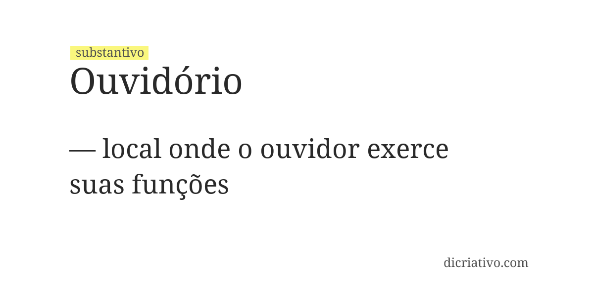 Significado de ouvidório