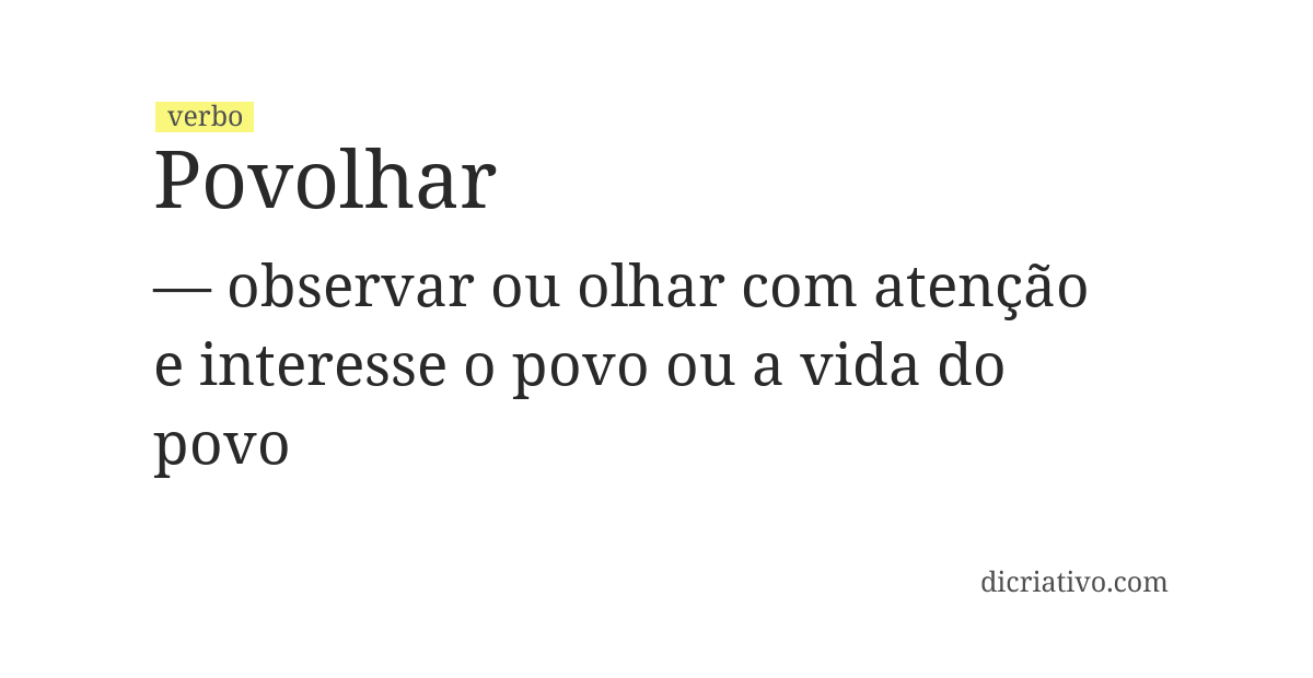 Significado de povolhar