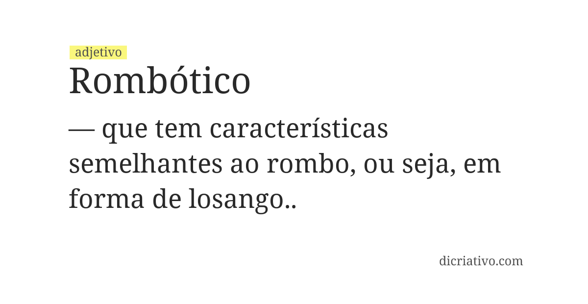 Significado de rombótico