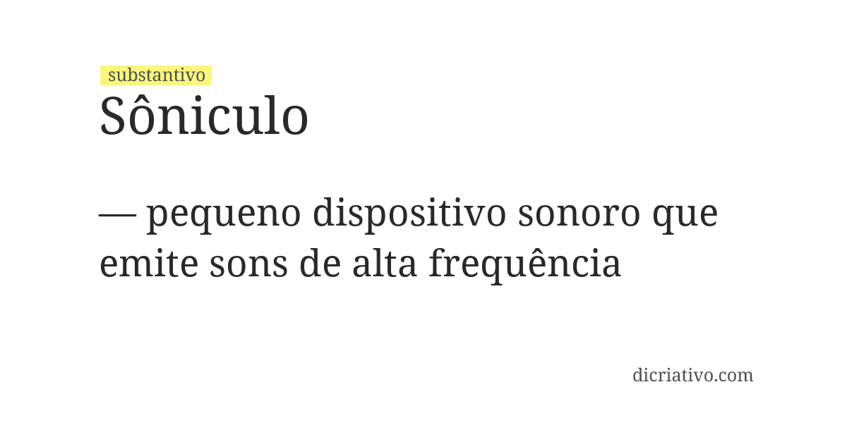 Significado de sôniculo