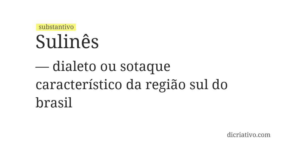 Significado de sulinês