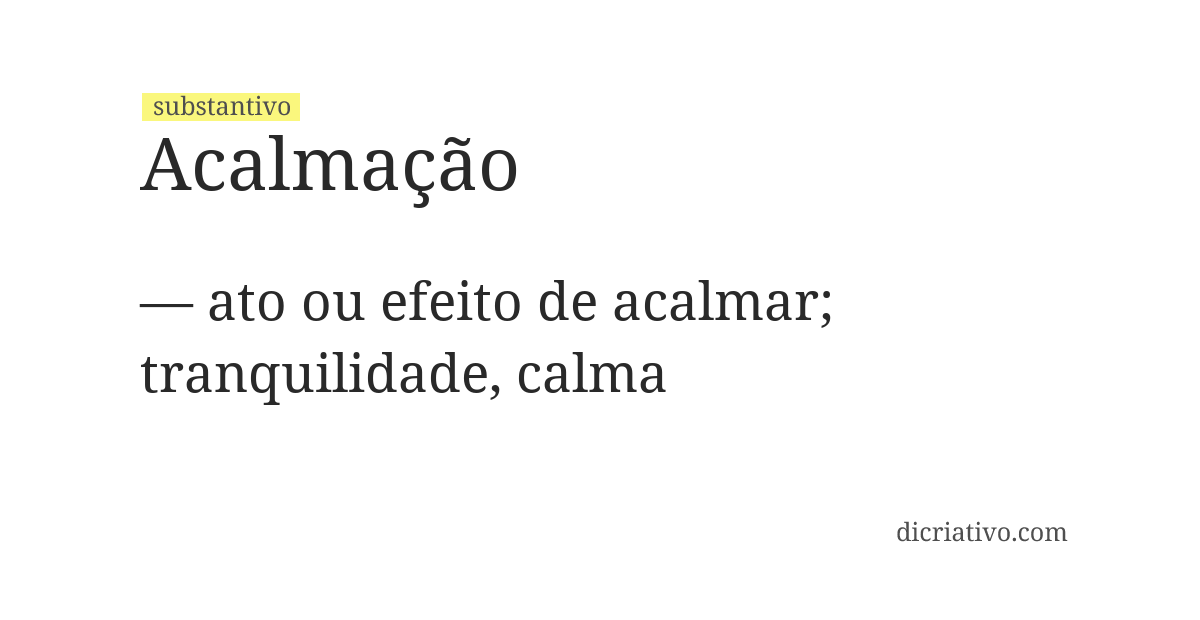 Significado de acalmação