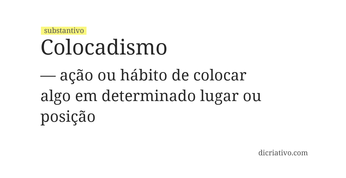 Significado de colocadismo
