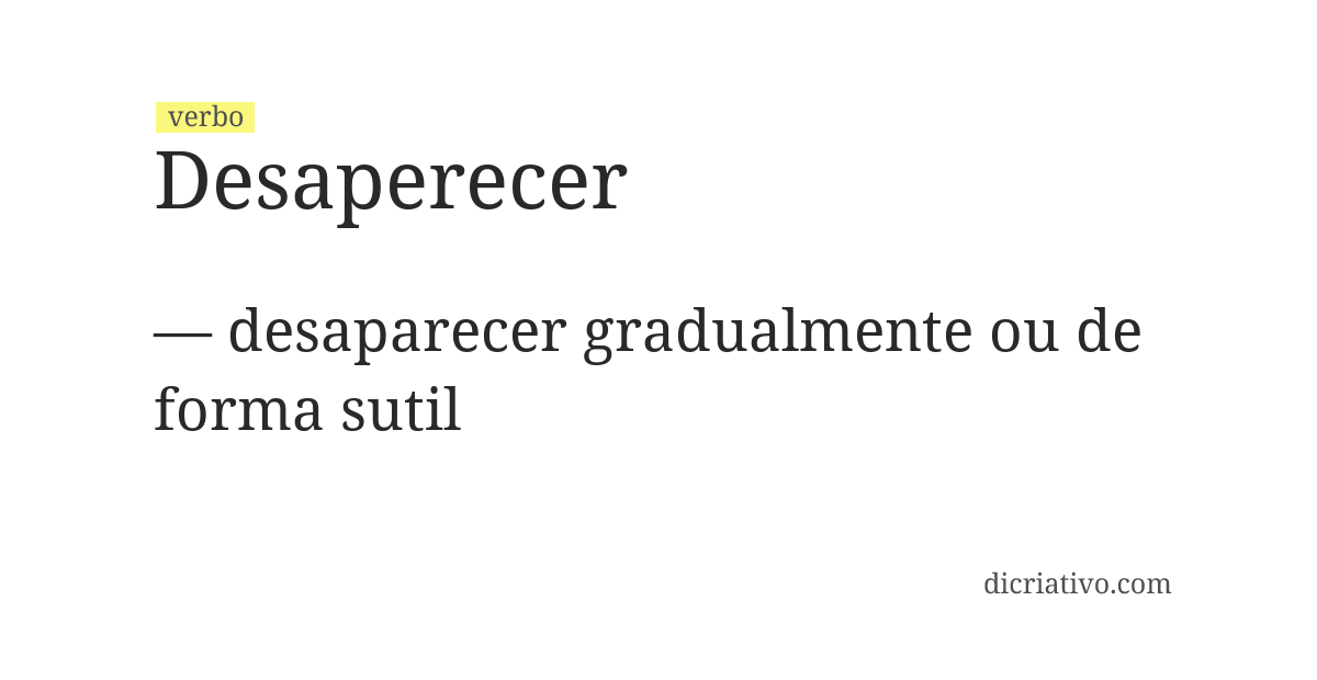 Significado de desaperecer