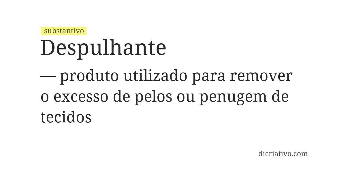 Significado de despulhante