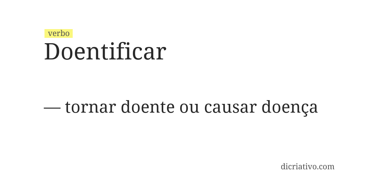 Significado de doentificar