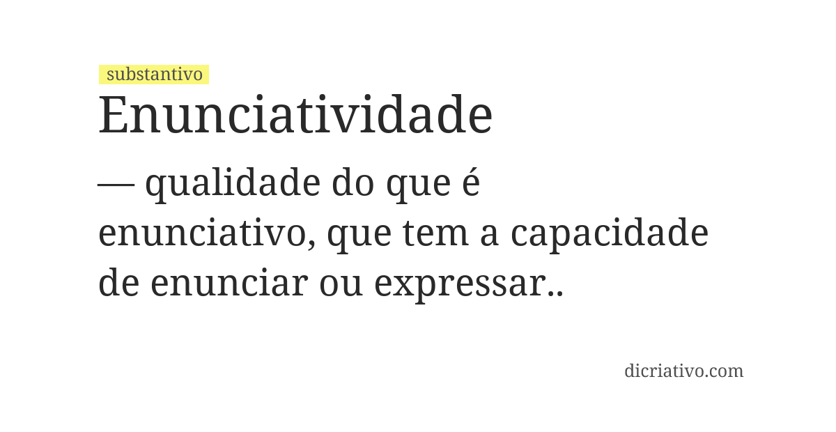 Significado de enunciatividade