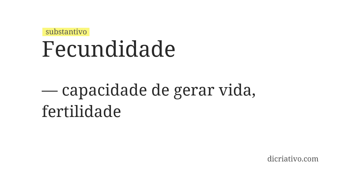 Significado de fecundidade