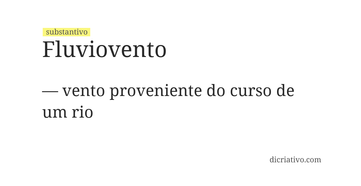 Significado de fluviovento