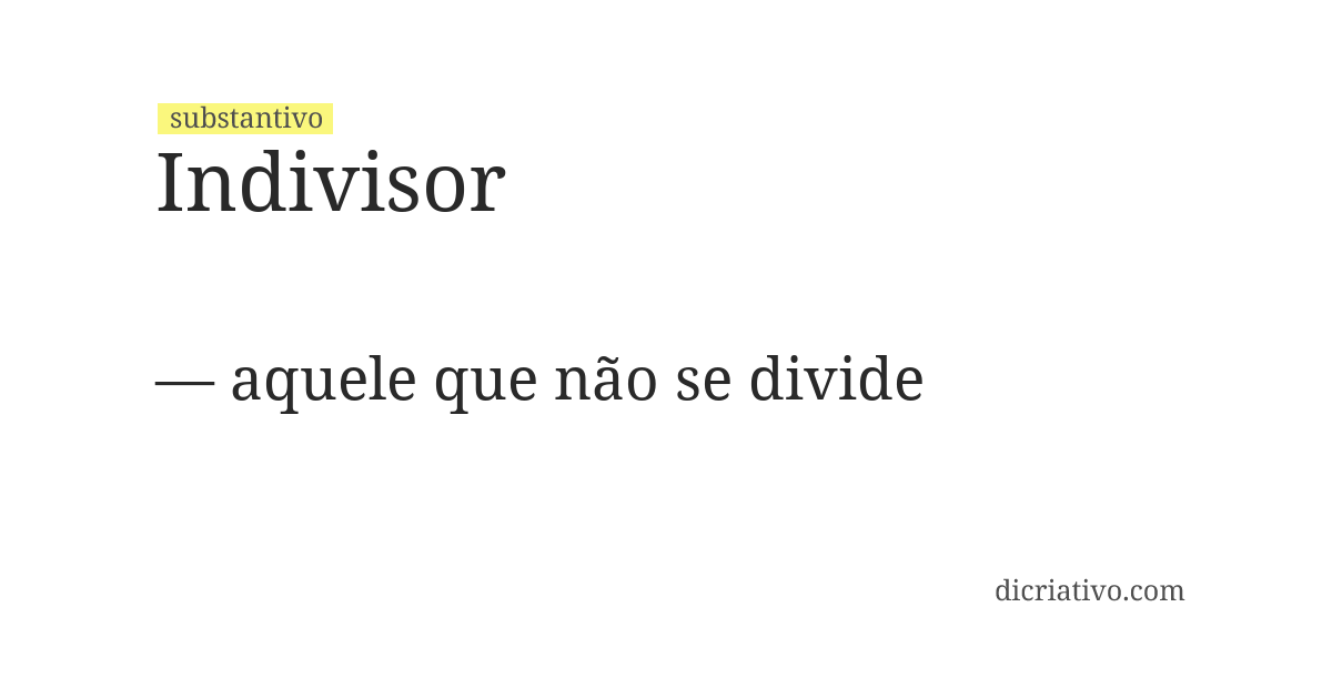 Significado de indivisor