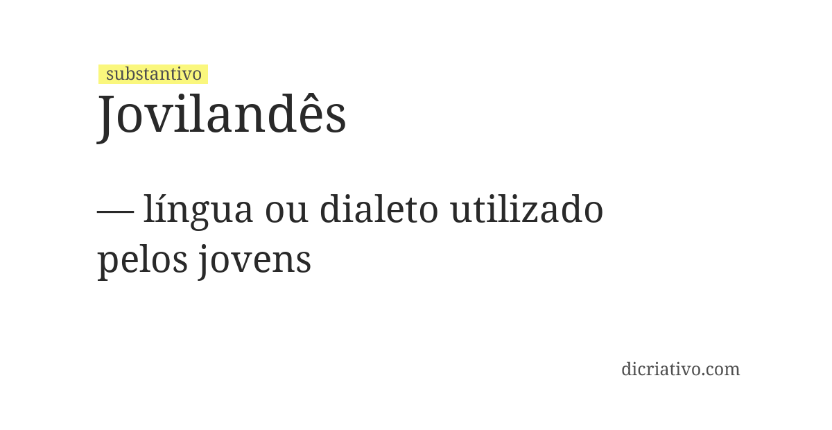 Significado de jovilandês