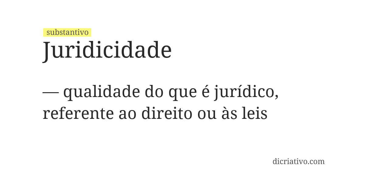 Significado de juridicidade