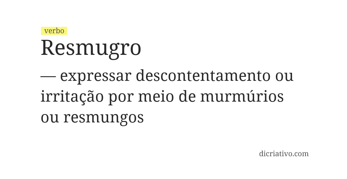 Significado de resmugro