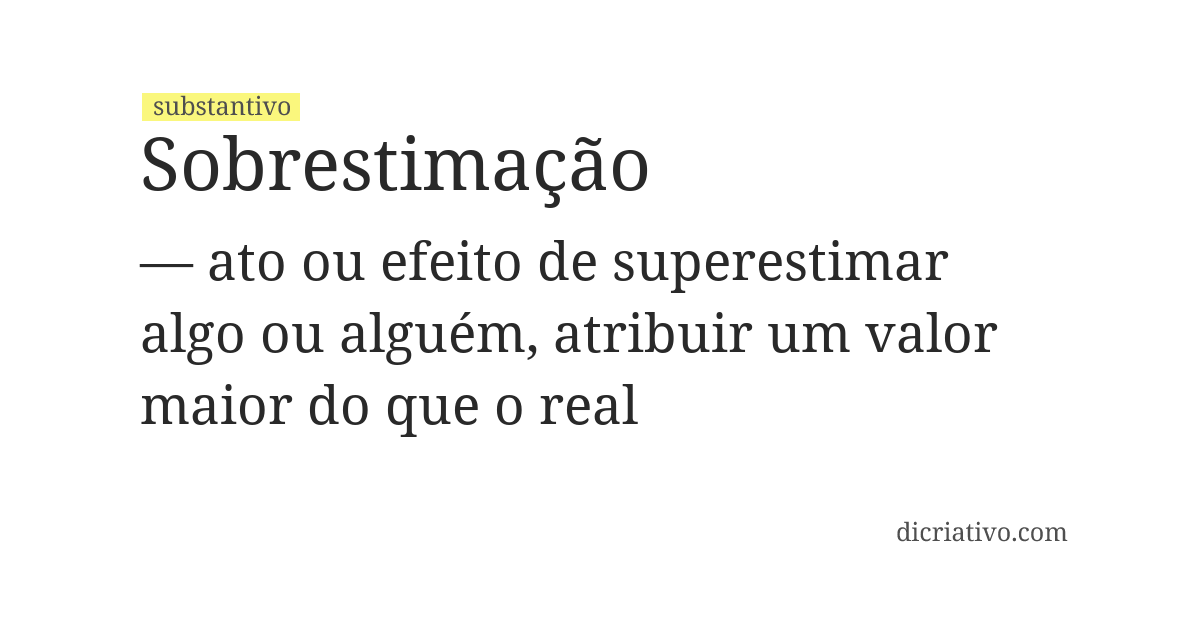 Significado de sobrestimação