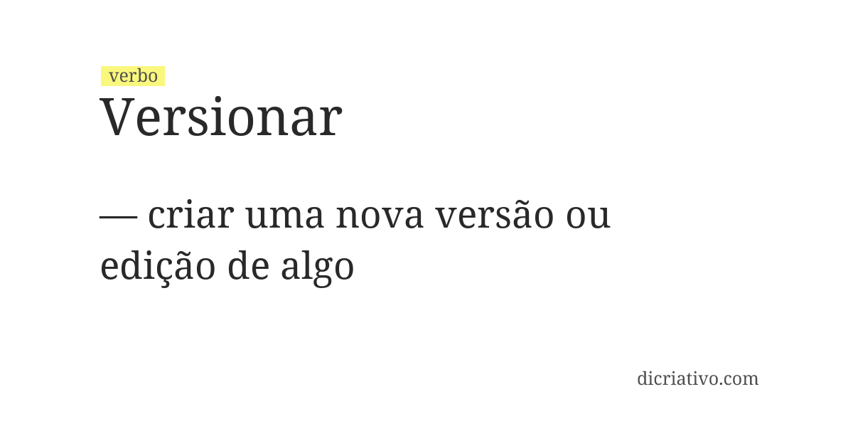 Significado de versionar