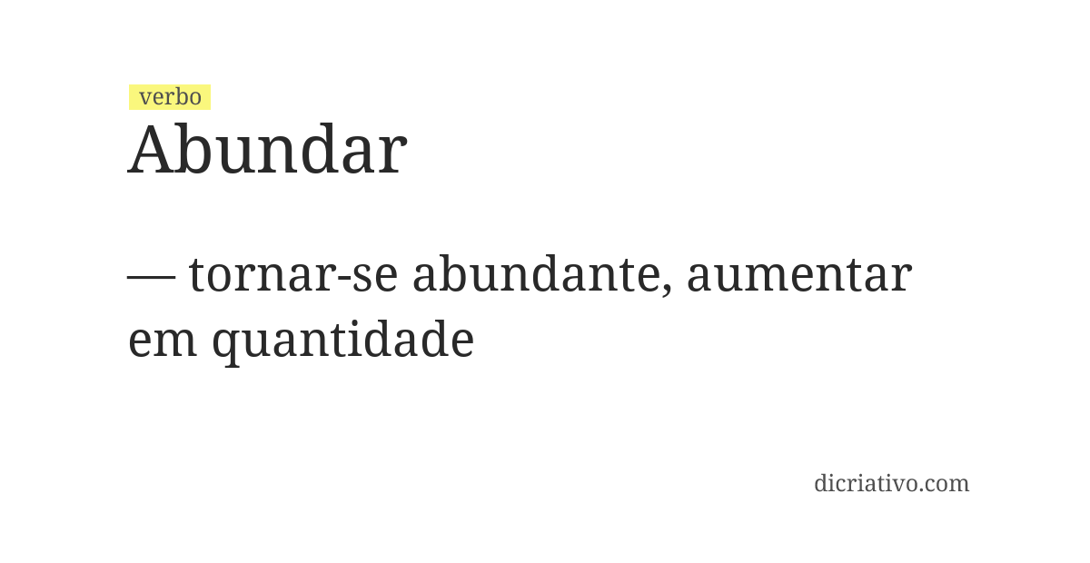 Significado de abundar