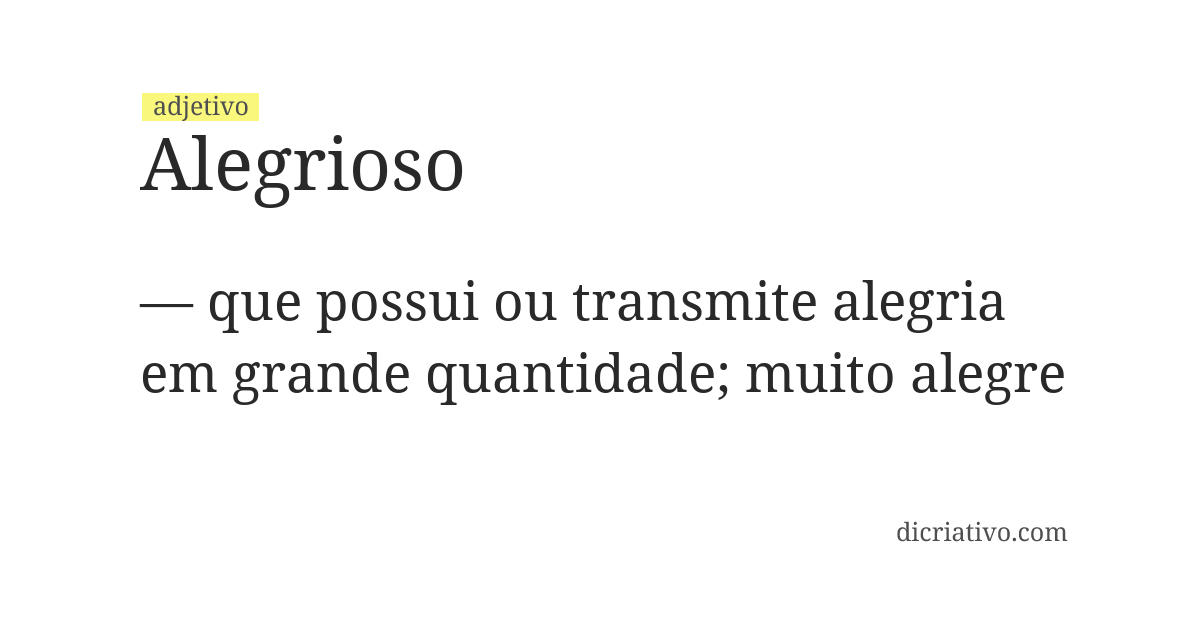 Significado de alegrioso