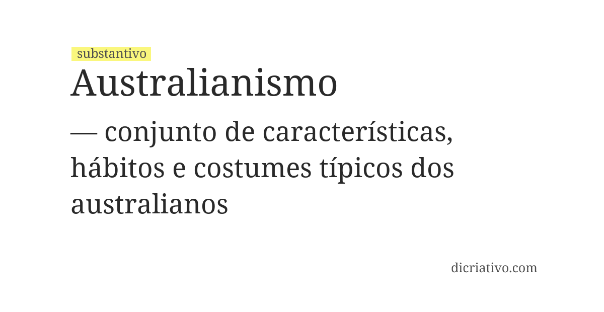 Significado de australianismo