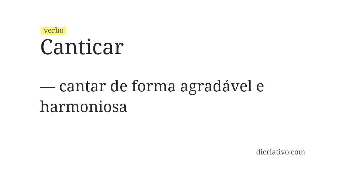 Significado de canticar