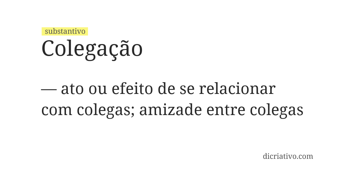Significado de colegação
