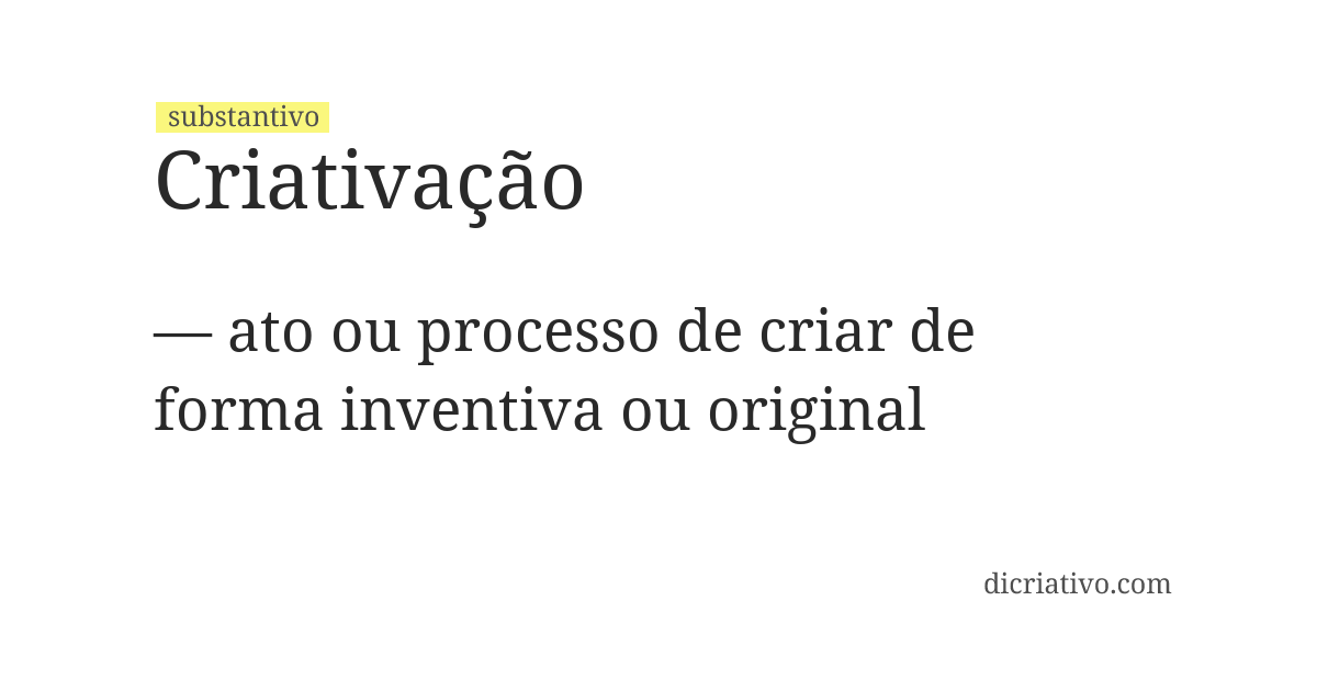 Significado de criativação
