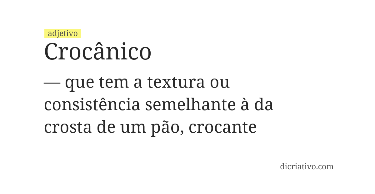 Significado de crocânico