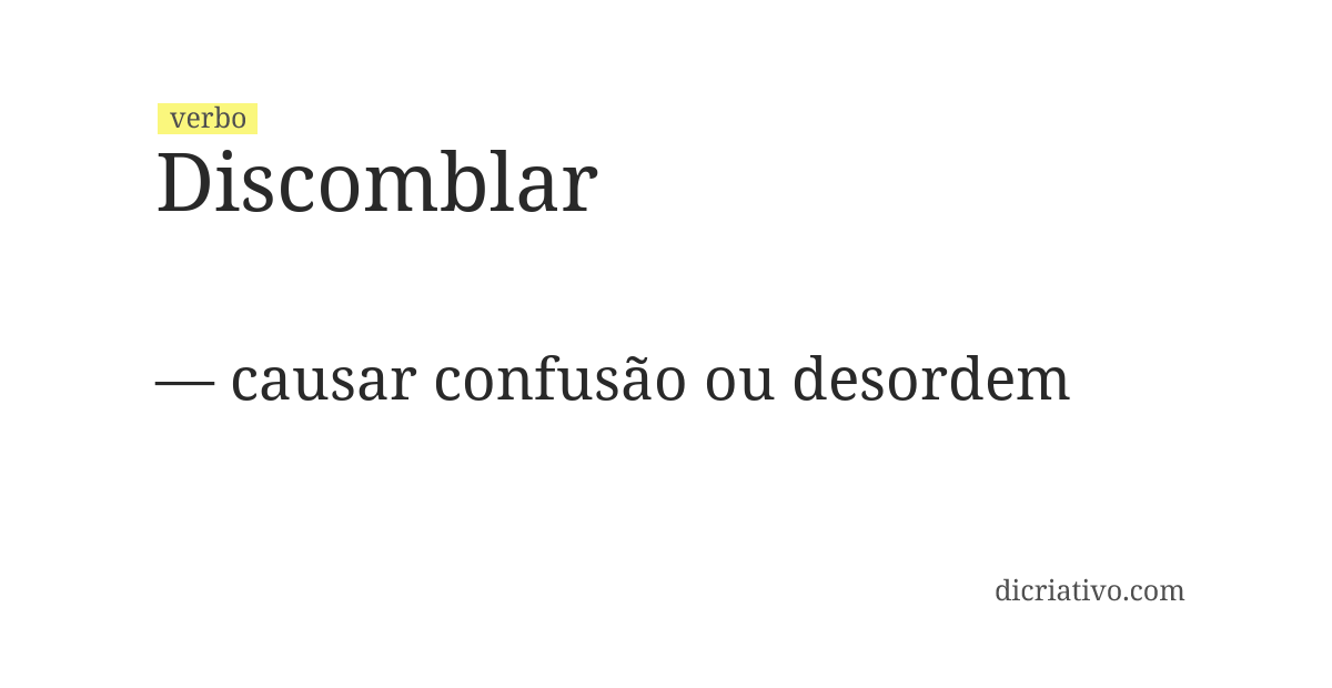 Significado de discomblar